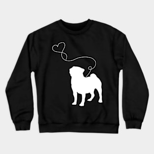 dog cute pugs heart Crewneck Sweatshirt